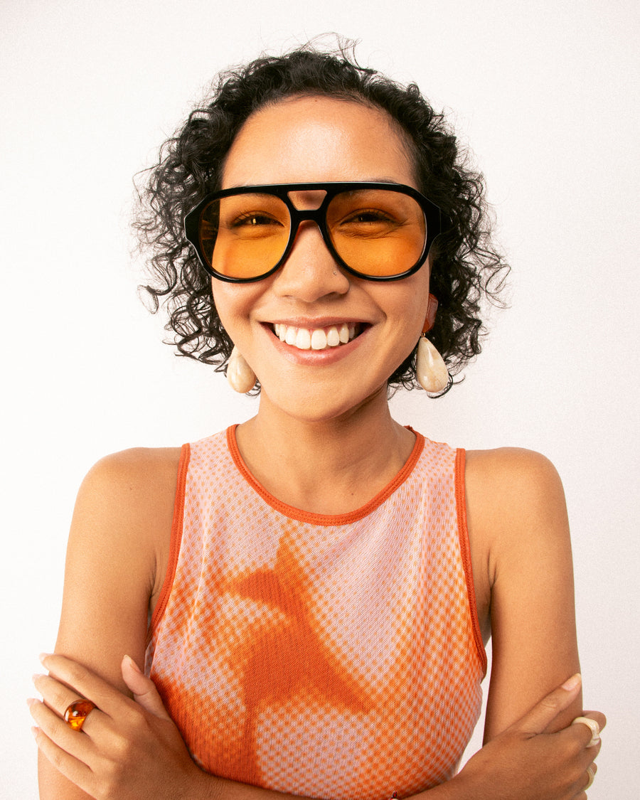 LE STYLE/ GLOSS BLACK - Yellow Lens