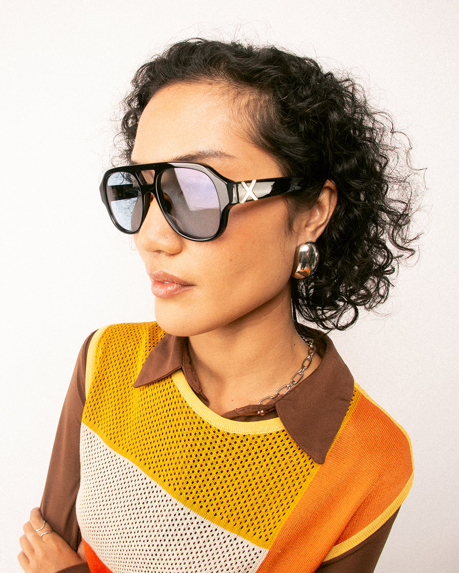 LE STYLE/ GLOSS BLACK  - Blue Lens