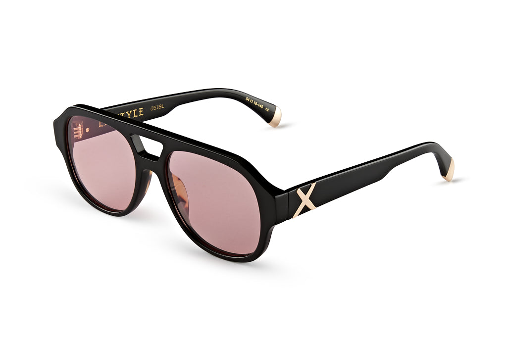 LE STYLE/ GLOSS BLACK - Pink Lens