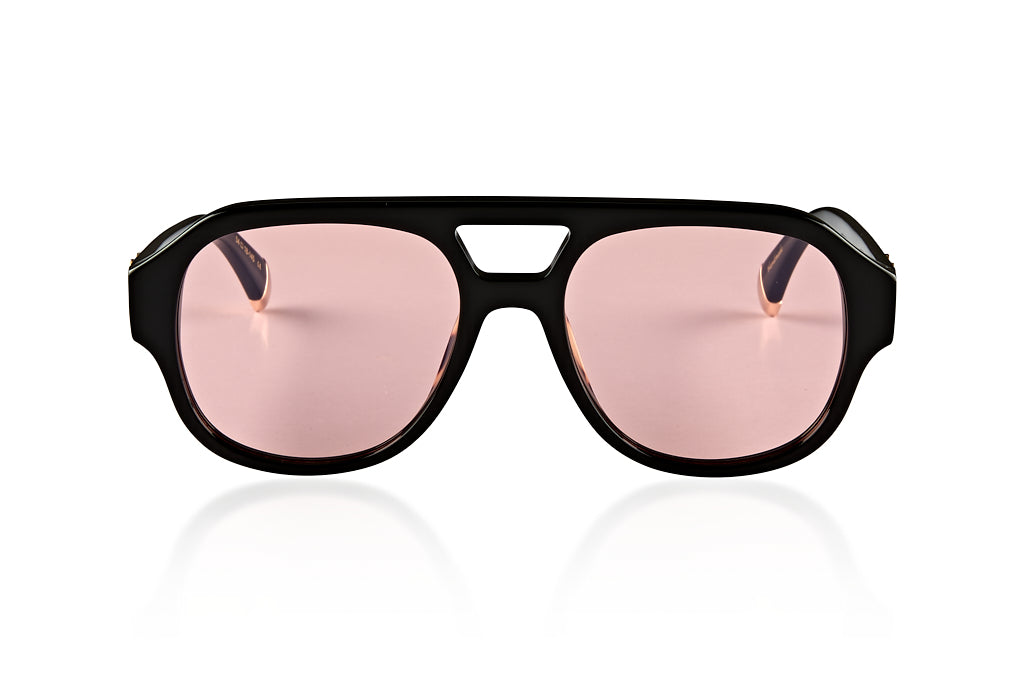 LE STYLE/ GLOSS BLACK - Pink Lens