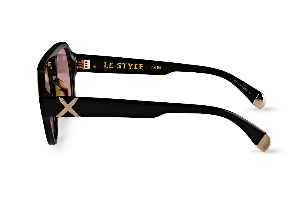 LE STYLE/ GLOSS BLACK - Pink Lens