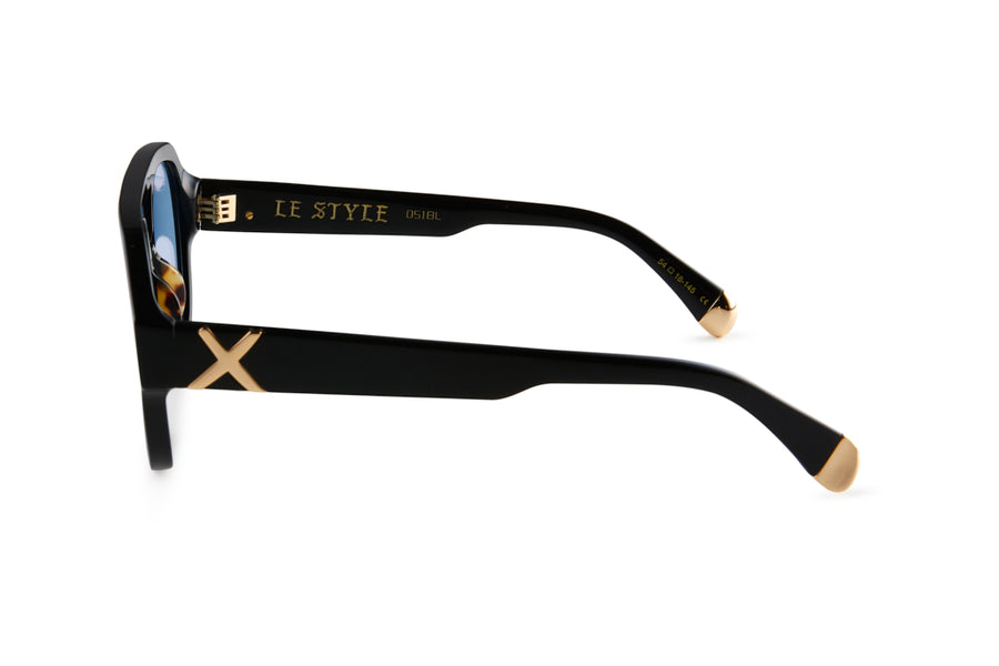 LE STYLE/ GLOSS BLACK  - Blue Lens